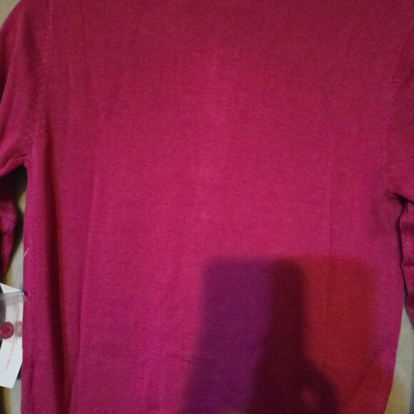 Modcloth Women's Comfy Oversized Pretzel XS Button-Up Knit Cardigan Berry Pink - Picture 9 of 9